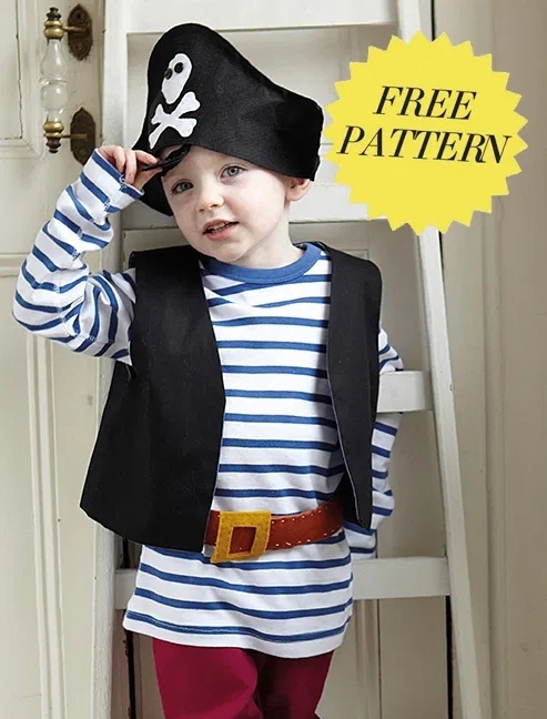 Выкройка Детский пиратский костюм Размеры на возраст 2-3, 4-5, 6-7 лет Инструкция по пошиву прилагается.
