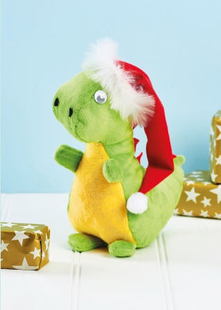 Выкройка Динозавр с рождественским колпачком (Мягкая игрушка)